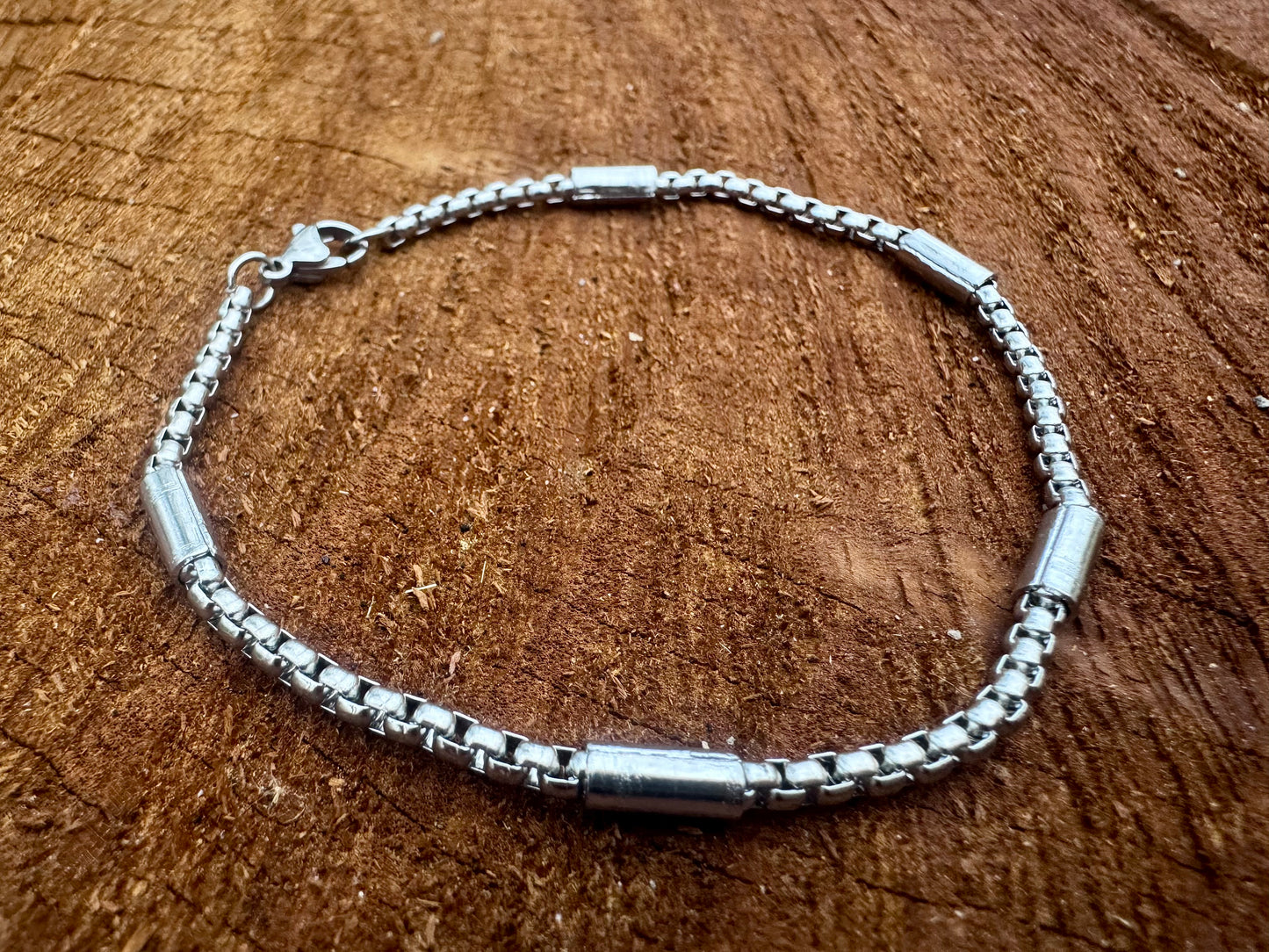 Silver Bar Link Bracelet