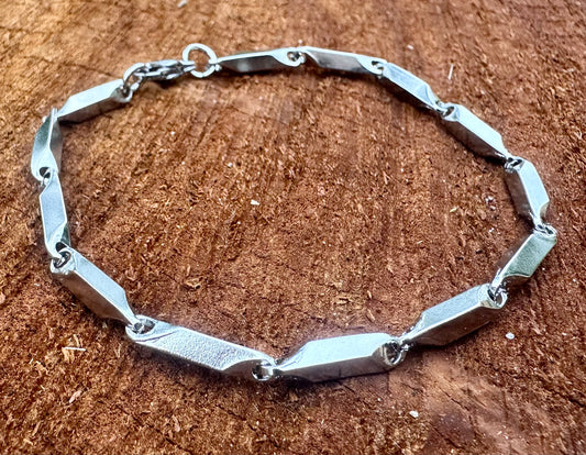 Silver Geometric Link Bracelet