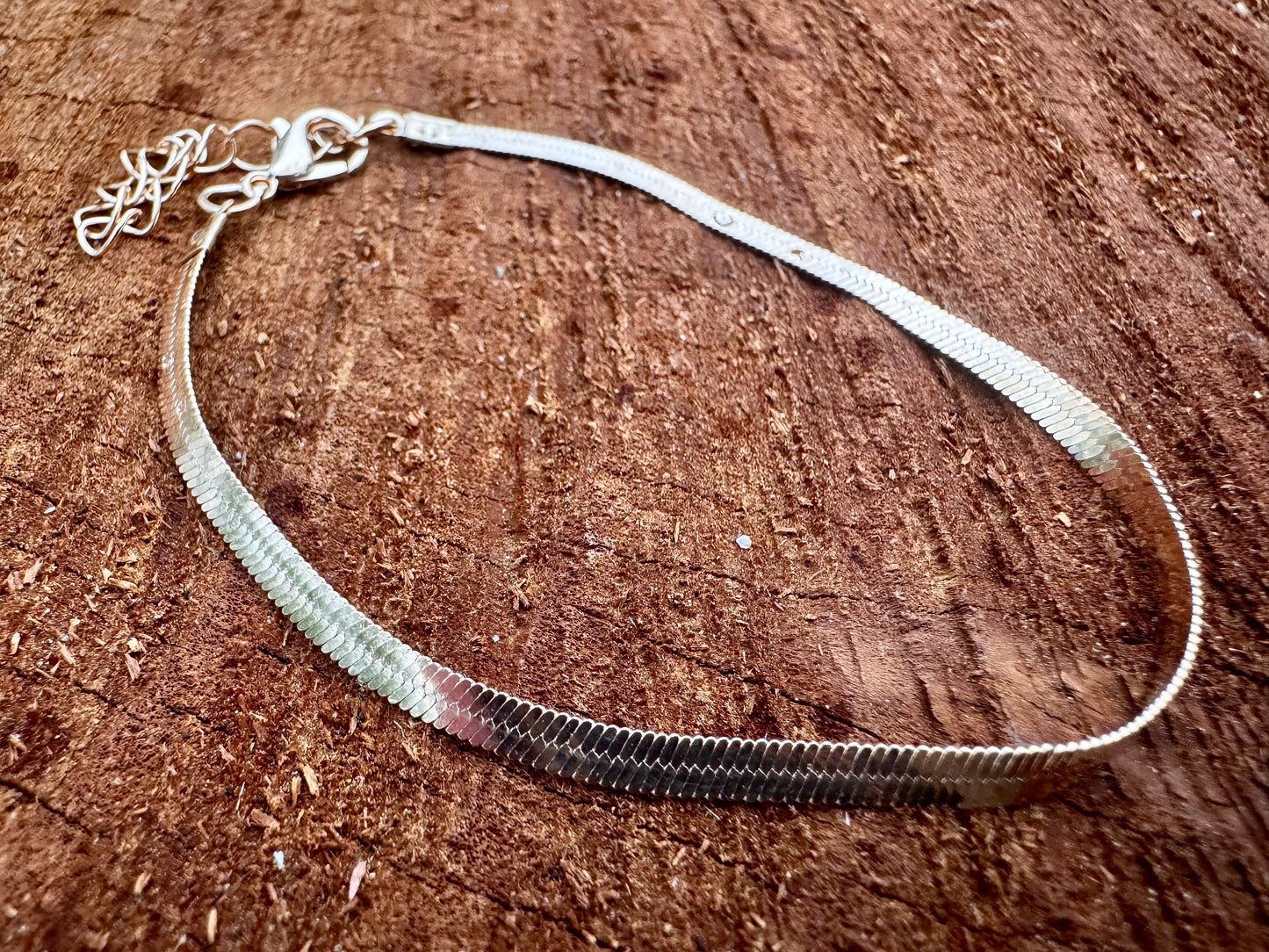 Gold Herringbone Chain Bracelet