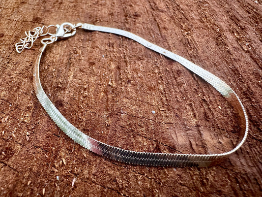 Gold Herringbone Chain Bracelet